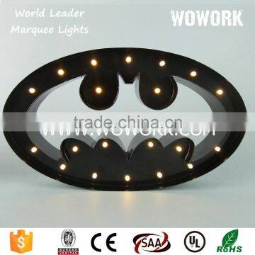 batman logo marquee light for kids room decoration