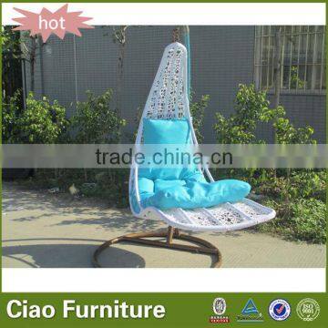 Outdoor Adult Swing Garden Moon Shape Rattan Hanging Chair photo-2