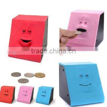 Funny Face Bank,pvc Eating Money Box,face money bank,