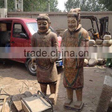 Antique Wooden Carving Statues,Wood Terracotta Warrior Sculptures photo-2