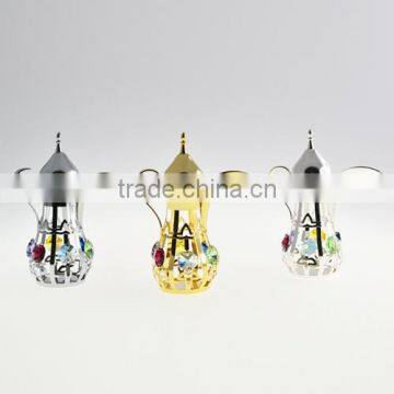 Gold Plated Decorative Mid-east Kettle With Acrylic Box for Home Decoration photo-3