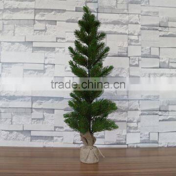 Plastic Mini Pine Tree With Burlap Base for Table Decoration photo-3