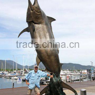 outdoor metal craft sculpture bronze marine marlin for garden