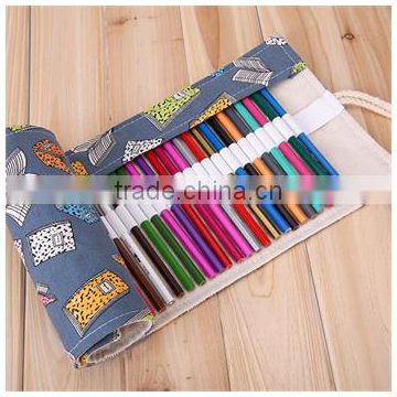 Simple pencil case can print portable pencil bag stationery bag roll curtain for students