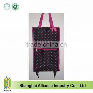 New style recycled folding shopping trolley bag with wheels