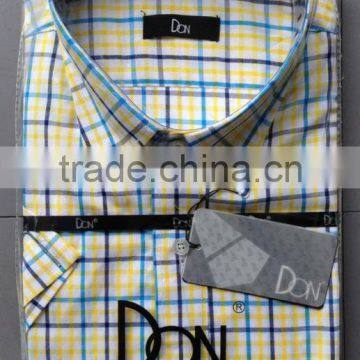 Men's formal checks shirt,short sleeve,new design---factory