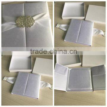 Romantic lanvender nice wedding memory gift box for invitation pocket