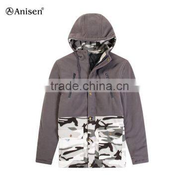 Hot Sale Cheap Warm Polar Fleece Men Camo Jackets photo-3