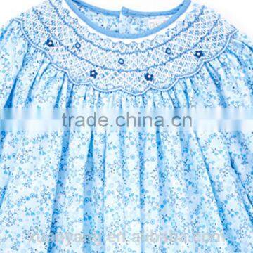 Wholesale Kids Clothing Set Girls Winter Cotton Outfit Smocked Baby Clothes Set For Holiday Toddler Ruffle Dress Set Plain Pant photo-2