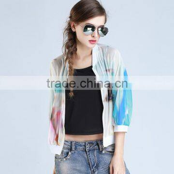 2015Summer Casual Round Collar Blazer Ladies Half Sleeve Coat
