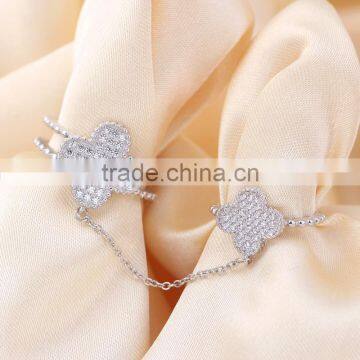Yiwu Factory Direct Cheap Wholesale Top Quality Romantic S925 Double Chained Rings for Women photo-3