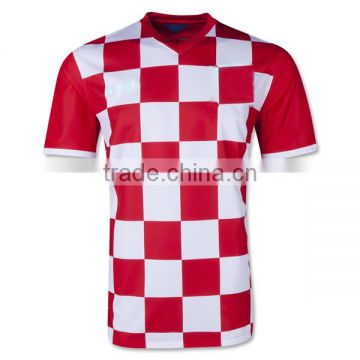 Real red white soccer jersey wholesaler