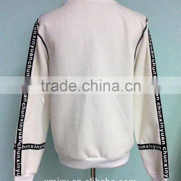 Custom Wholesale Long Sleeve Unisex Sweatshirt,woven Line With Printed Pullover Hoodies photo-2