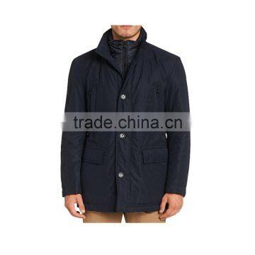 Mens Cheap Fancy Navy Nylon Water Resistant Winter Jacket Coat Men photo-2