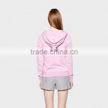 Ladies Sportswear Pink Hoodies 100%Jersey Zipper up photo-2