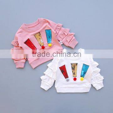 S65797A Infant girls O-Neck Sequined Girls Spring Autumn Hoodies