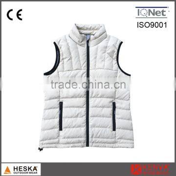 Light weight ferther womens down vest padded puffer vest