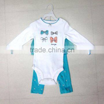 New born baby clothes 2pcs hanger set baby bodysuit baby pants with skirt lace skirt dress