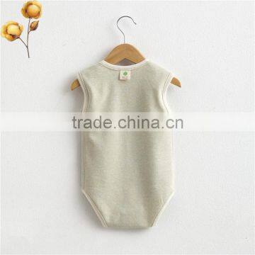 Summer Clothes Sleeveless Soft Cotton Organic Baby Onesie photo-2