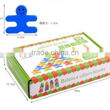 Wooden Creative Cartoon Balance Villain Blocks Toy Eductional Building Block Toys for Kids