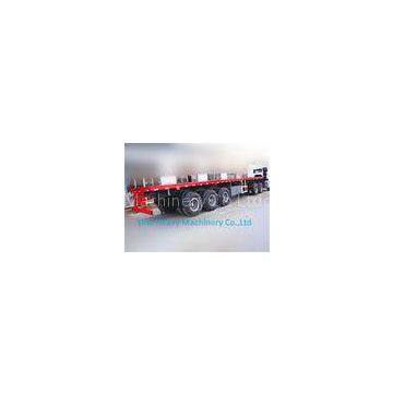 Sinotruk Flat Bed 3 Axles Semi Trailer Trucks in Red for Unloading