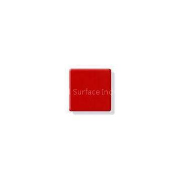 Acid Resistant Artificial Red Polished Composite Acrylic Solid Surface Stone Slabs