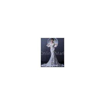 Simple Lace Bra Long Train Ladies Wedding Dresses Strapless Wedding Gowns With Invisible Zipper
