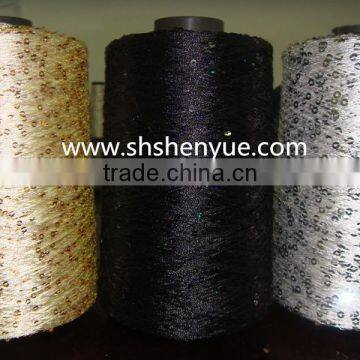 Hot selling 120/150D polyester yarn with sequin for knitting with good quality