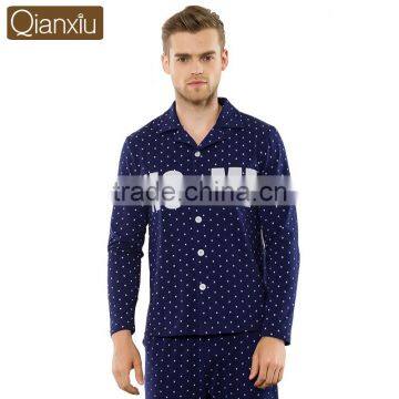 High Grade Qianxiu Wholesael Latest Cotton Blue Men Night Suit