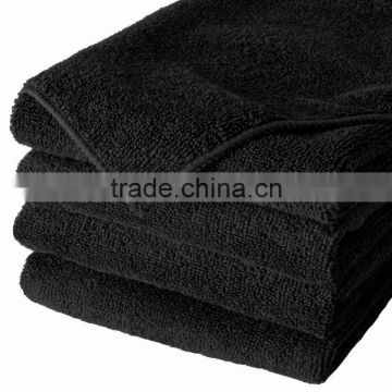 black dyed color microfiber cleaning washcloth towel