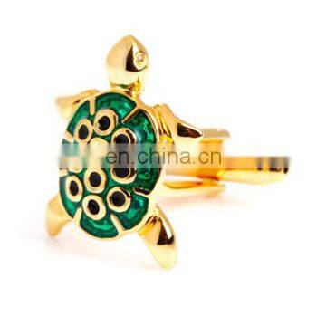 Lovely Green Turtle Men Shirt Gold Cufflinks