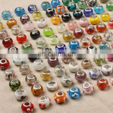 50pcs/pack 417 loely glass bead wholesale handmade murano lampwork glass european beads fit for charm bracelets