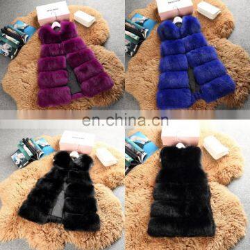 Women real fox fur coat round collar fur loose coat