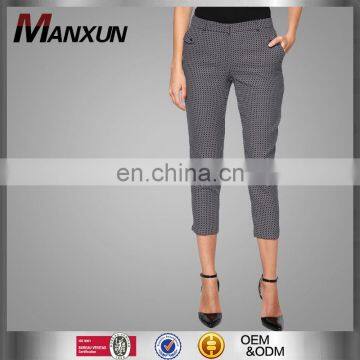 New fashion women textured pocket design trousers with side pocket for lady