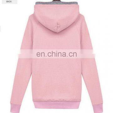 OEM Women Clothing 100% Cotton Plain Pullover Double- Hood Sweatshirt photo-3