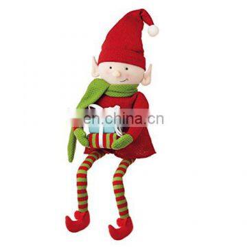 Cheap 2018 New Christmas Elf Toy With Gift Box Custom OEM Cute Red Soft Plush Elf Doll