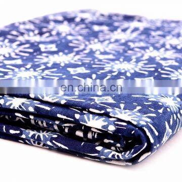 Indian Indigo Blue Abstract Design Kantha Quilt Handmade Bedspread Throw Cotton Queen Size Blanket Patchwork Print photo-3
