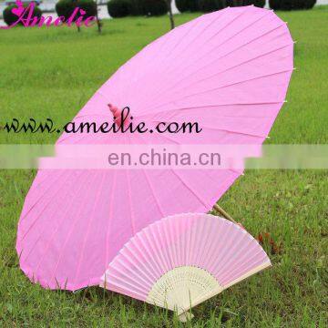 Nice Pink Fan Umbrella Set