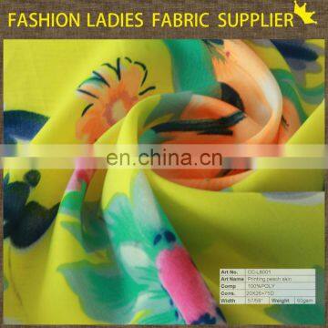 Printing peach shin chiffon fabric,chiffon fabric blouses, wholesale chiffon fabric