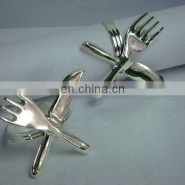 Brass Cutlery Napkin Ring with Silver Plated