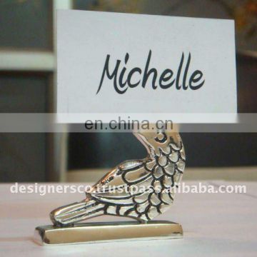 Silver Bird Wedding Favor Place Card Holder