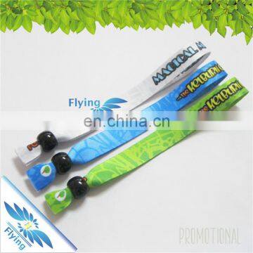 High quality nice printing custom event logo cheap festival fabric wristbands