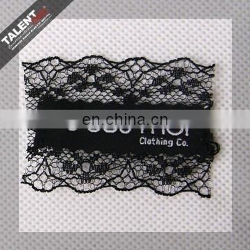 customized special design cotton label stitched lace for ladies garment