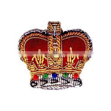 shoe patch kite shape crown embroidery patches uk blazer badge