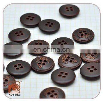 4 Holes Factory AZO Free Plastic Vairous Painting Color Jacket Leather Button