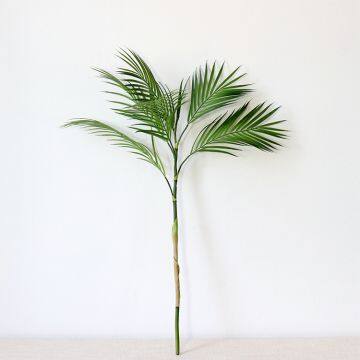 High Grade Plastic Flower Bouquet Single Stem Green Plant Artificial Palm Leaves photo-3