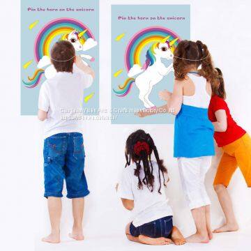 Pin The Horn on The Unicorn Party Game for Kids Birthday Party Decorations Rainbow Unicorn Party Supplies photo-2