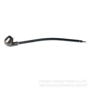 400mm Length Wooden Resin Long Tobacco Pipe With Small Serpentinite Head for Smoking photo-3