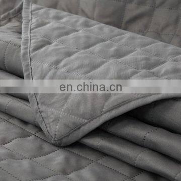 Plain Dyed Twin Queen King Size 3 Pcs 100% Polyester Home Bedding Ultrasonic Quilt Bedspread Set photo-5