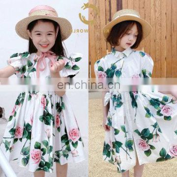 Clothes Dress 2020 New Baby Girls Dress Short Sleeves Flowers Children'S Sweater Wholesale